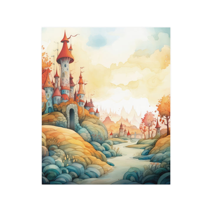 Fairytale Castle Landscape Whimsical Poster Art