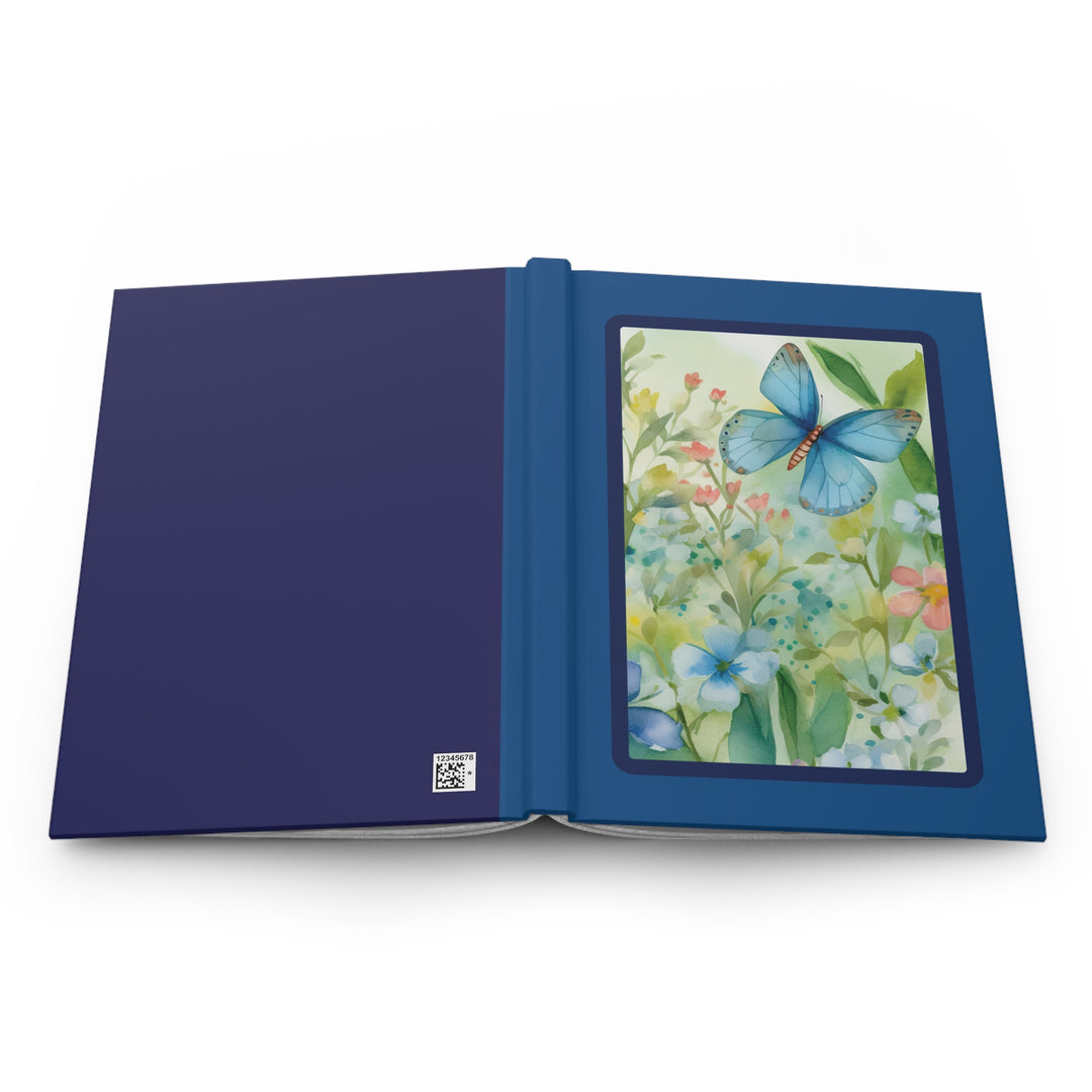 Dreamy Blue Watercolor Butterfly Hardcover Journal