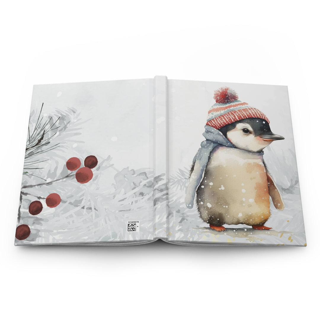 Cute Winter Penguin Hardcover Journal