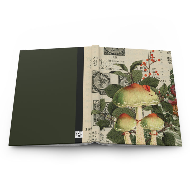 Vintage-Inspired Mushroom and Floral Hardcover Journal