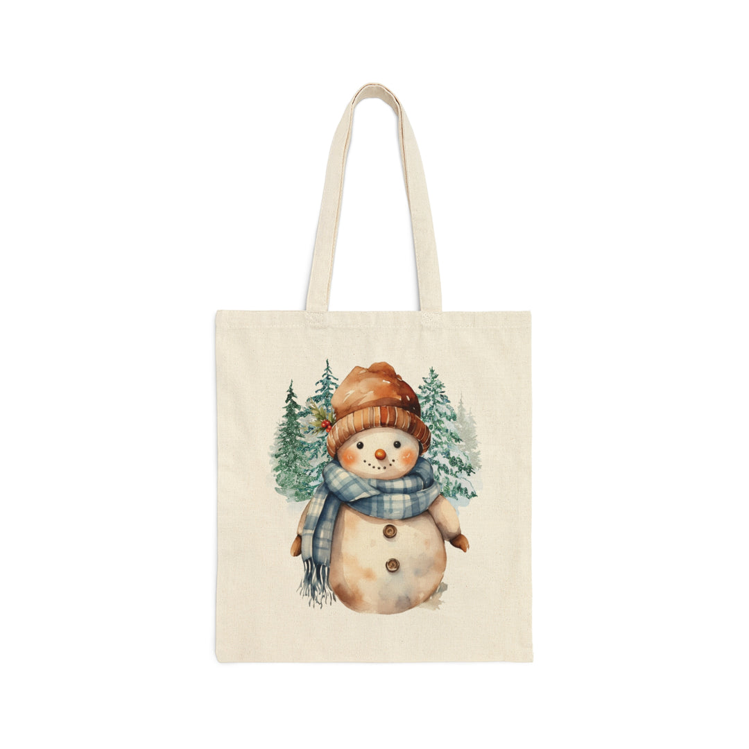 Cozy Snowman Canvas Tote Bag