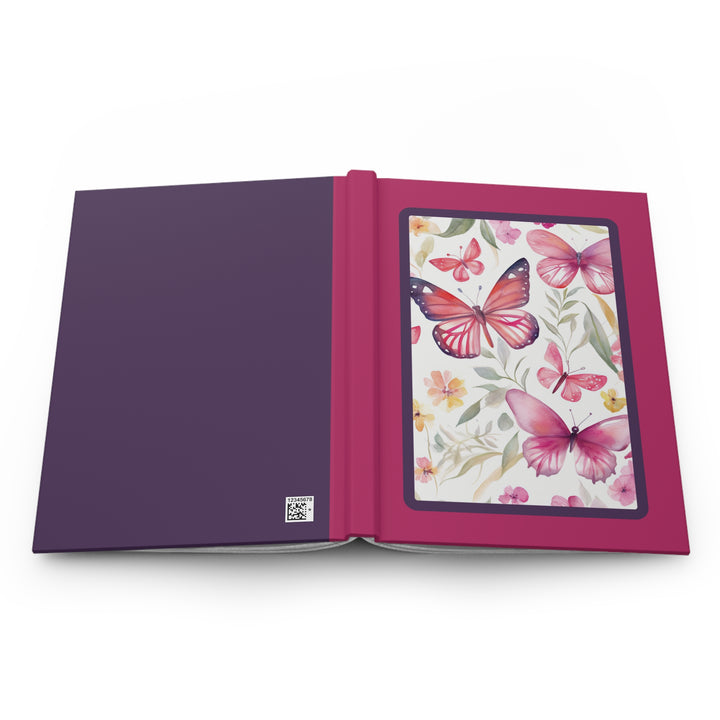Dreamy Pink Watercolor Butterflies Hardcover Journal
