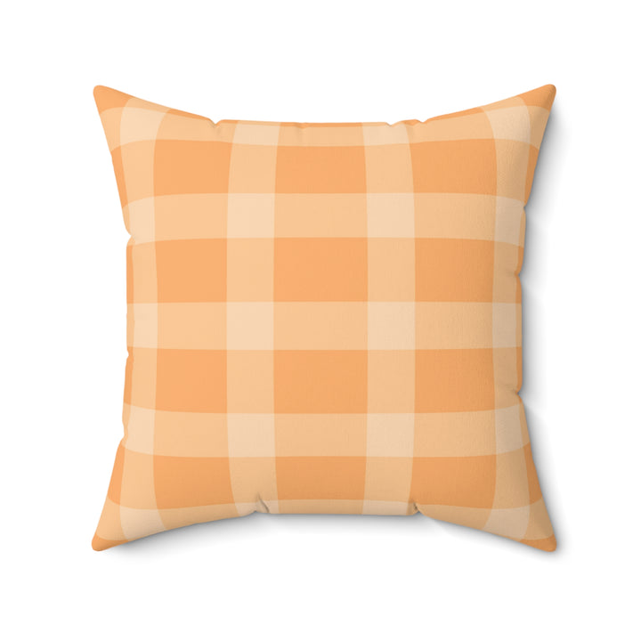 Autumn Gnome Decorative Throw Pillow in Orange Plaid