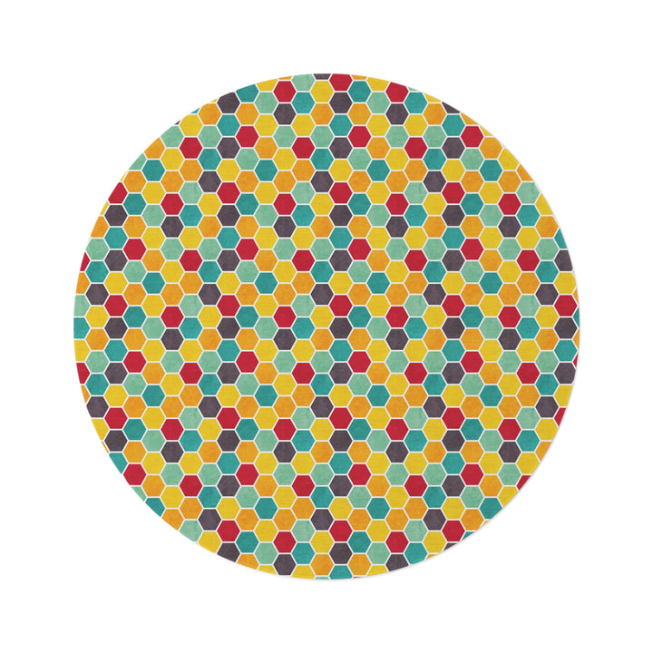 Colorful Honeycomb 5' Round Area Rug