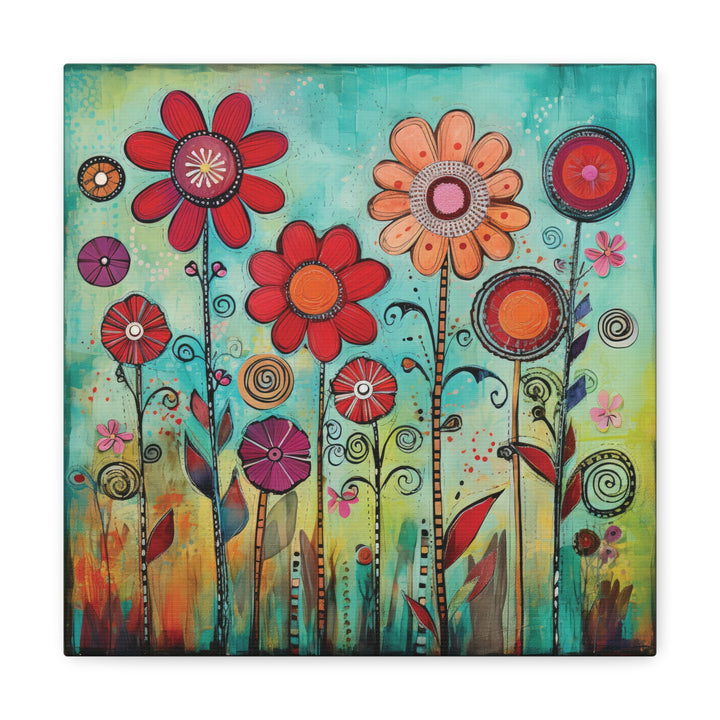Whimsical Flower Garden Canvas Wall Art