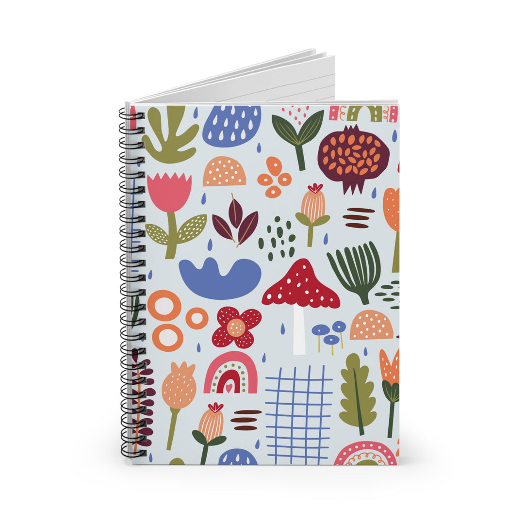 Whimsy Doodles Mushrooms & Flowers Spiral Notebook