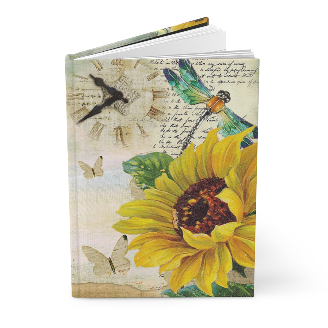 Summers Gone By Sunflower Collage Hardcover Journal