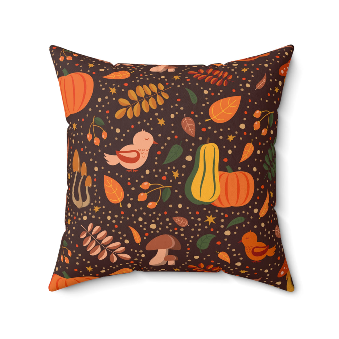 Whimsical Autumn Pattern Decorative Throw Pillow
