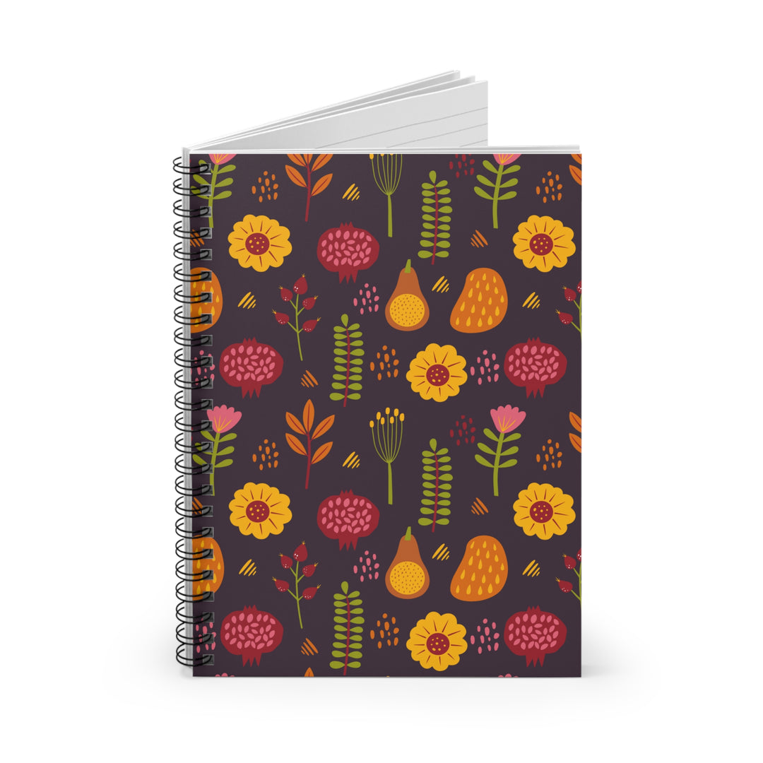 Thankful Forest Whimsical Flowers Spiral Notebook
