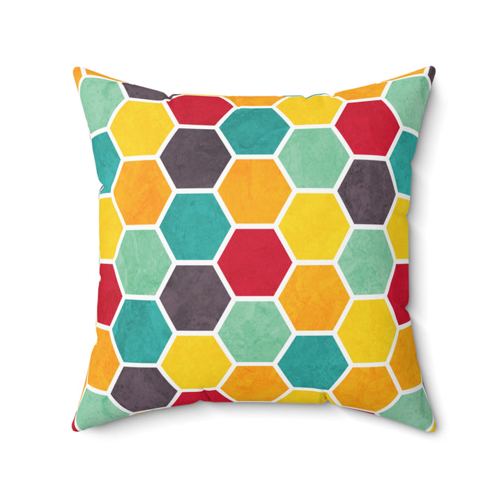 Party In The Honeycomb Fun Retro Colors Throw Pillow