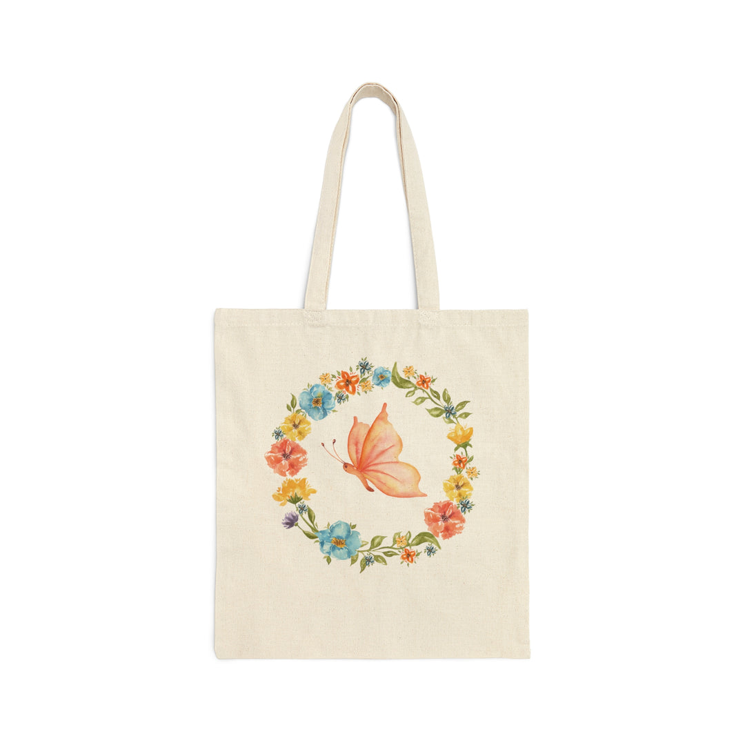 Butterfly Soft Floral Canvas Tote Bag