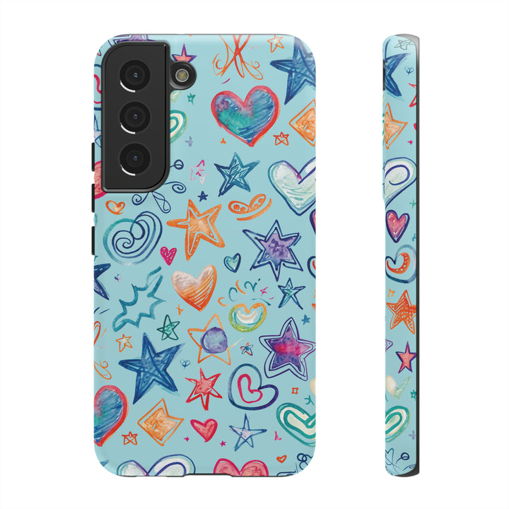 Hearts & Stars Love Doodle | Phone Case, iPhone/Galaxy/Pixel