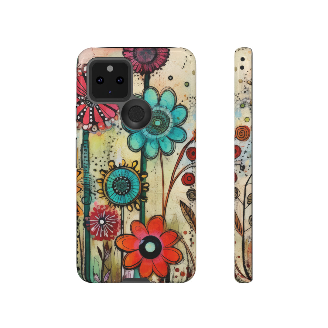 Bold Grunge Wildflowers Phone Case