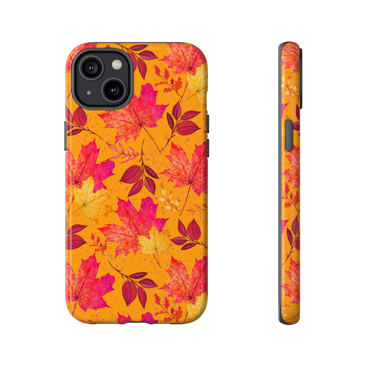 Bright Autumn Leaves Fall Phone Case in Red and Orange