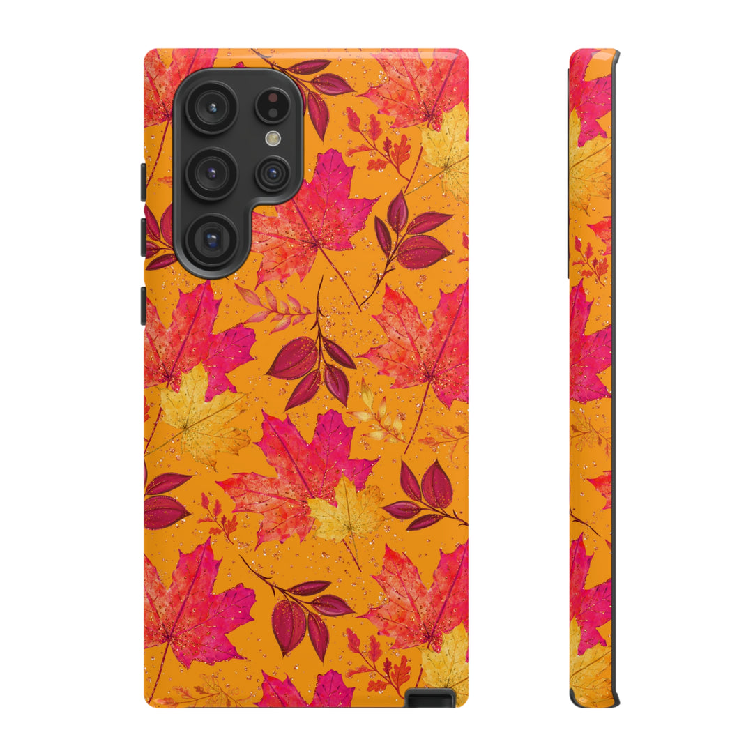 Bright Autumn Leaves Fall Phone Case in Red and Orange