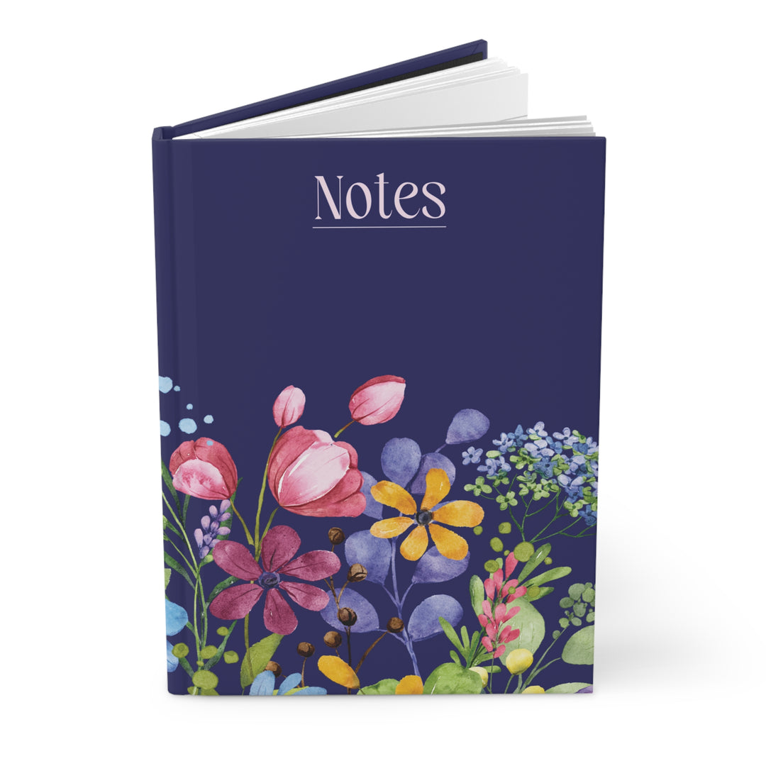 Blue Wildflower Garden Notes Hardcover Journal