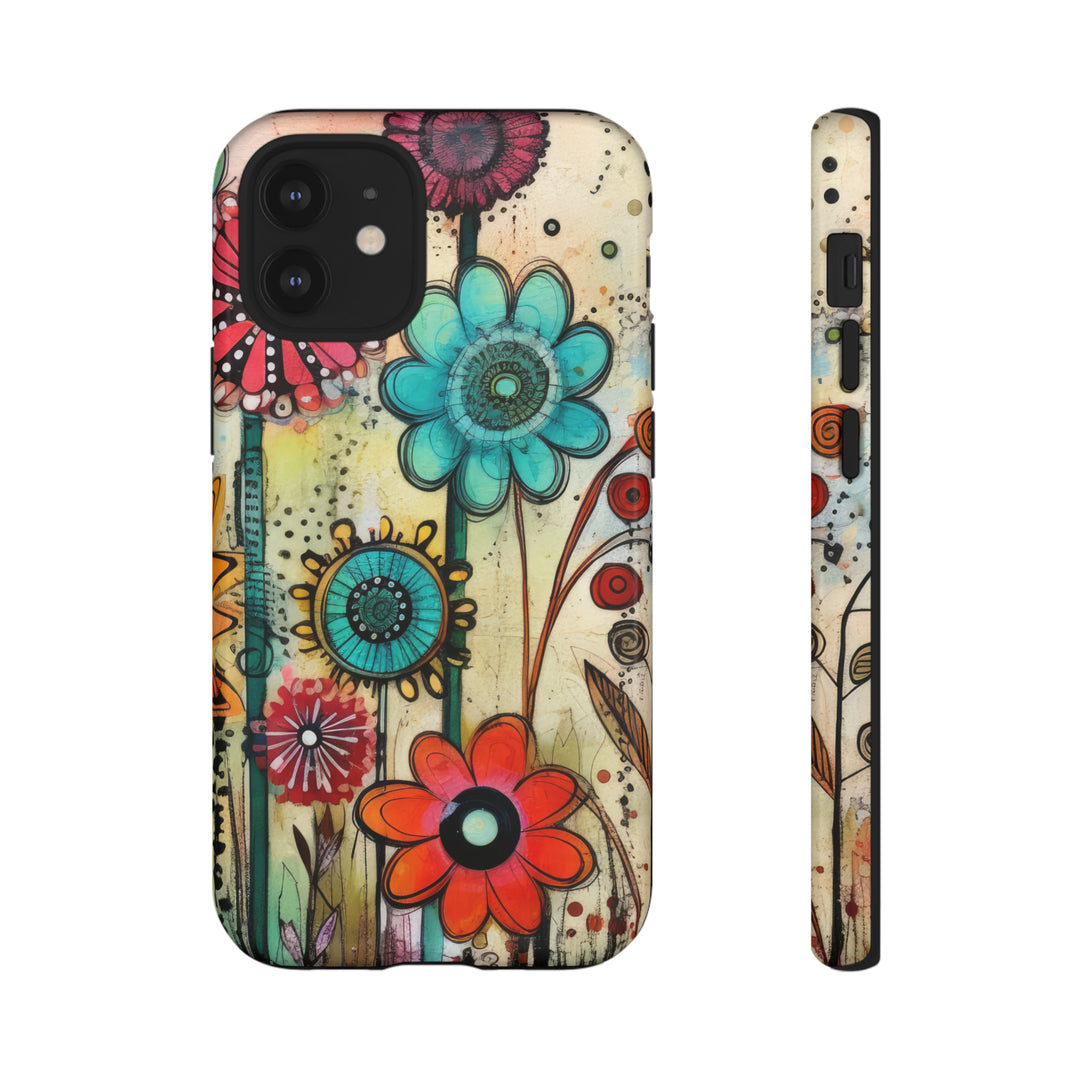 Bold Grunge Wildflowers Phone Case