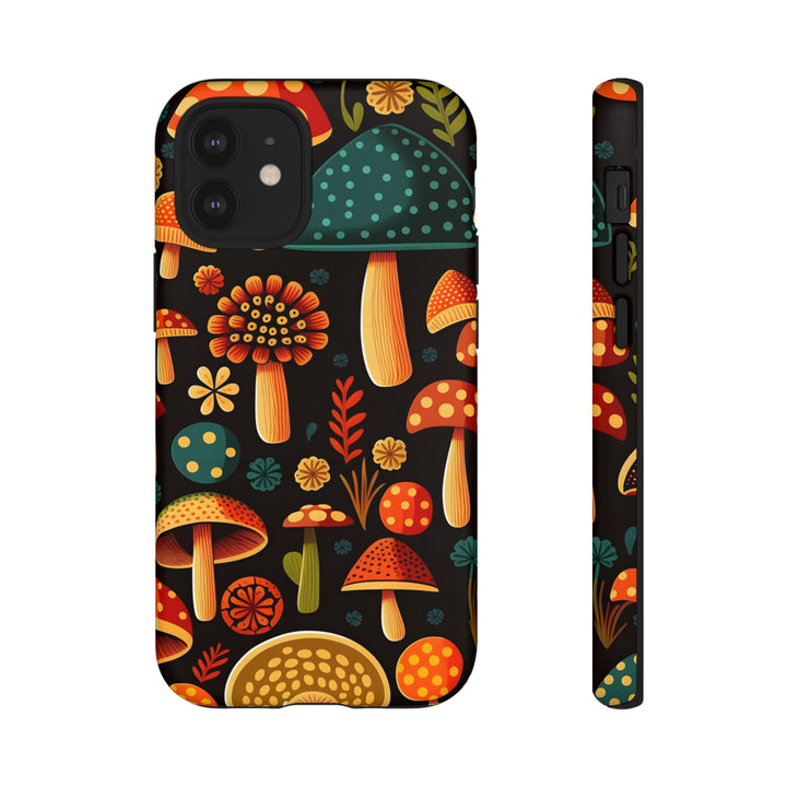 Dark Whimsy Mushroom Field Phone Case