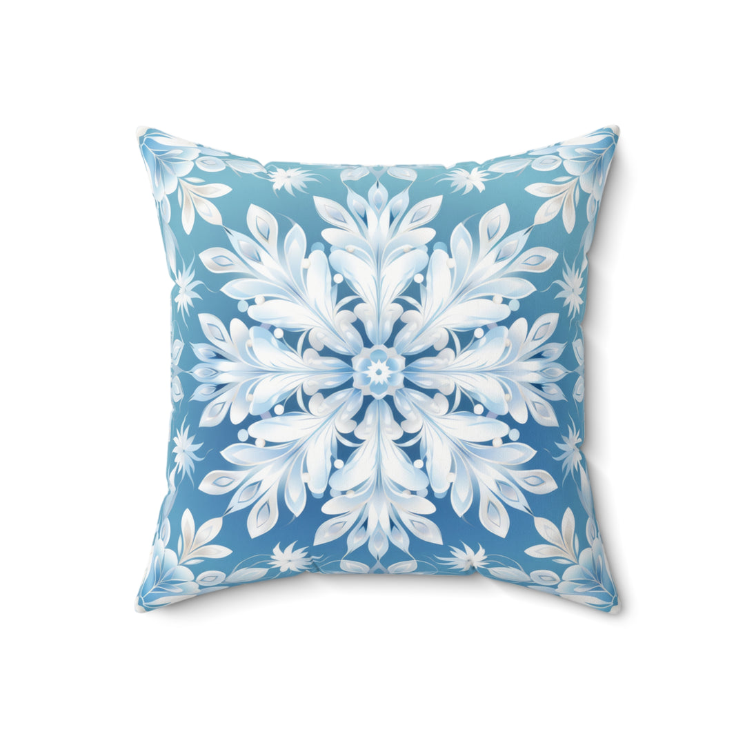 Snow Petals Decorative Winter Throw Pillow