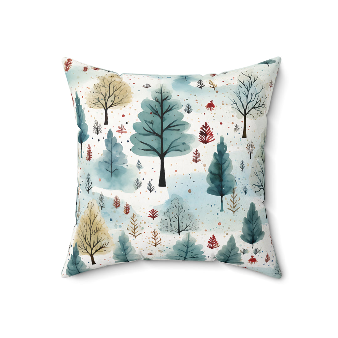 Winter Watercolor Forest Decorative Throw Pillow