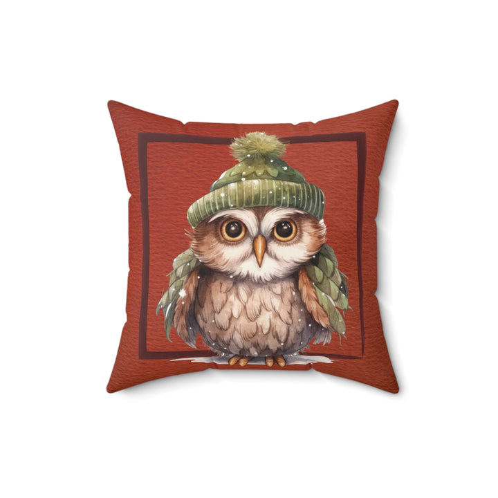 Grumpy Owl Winter Decorative Throw Pillow