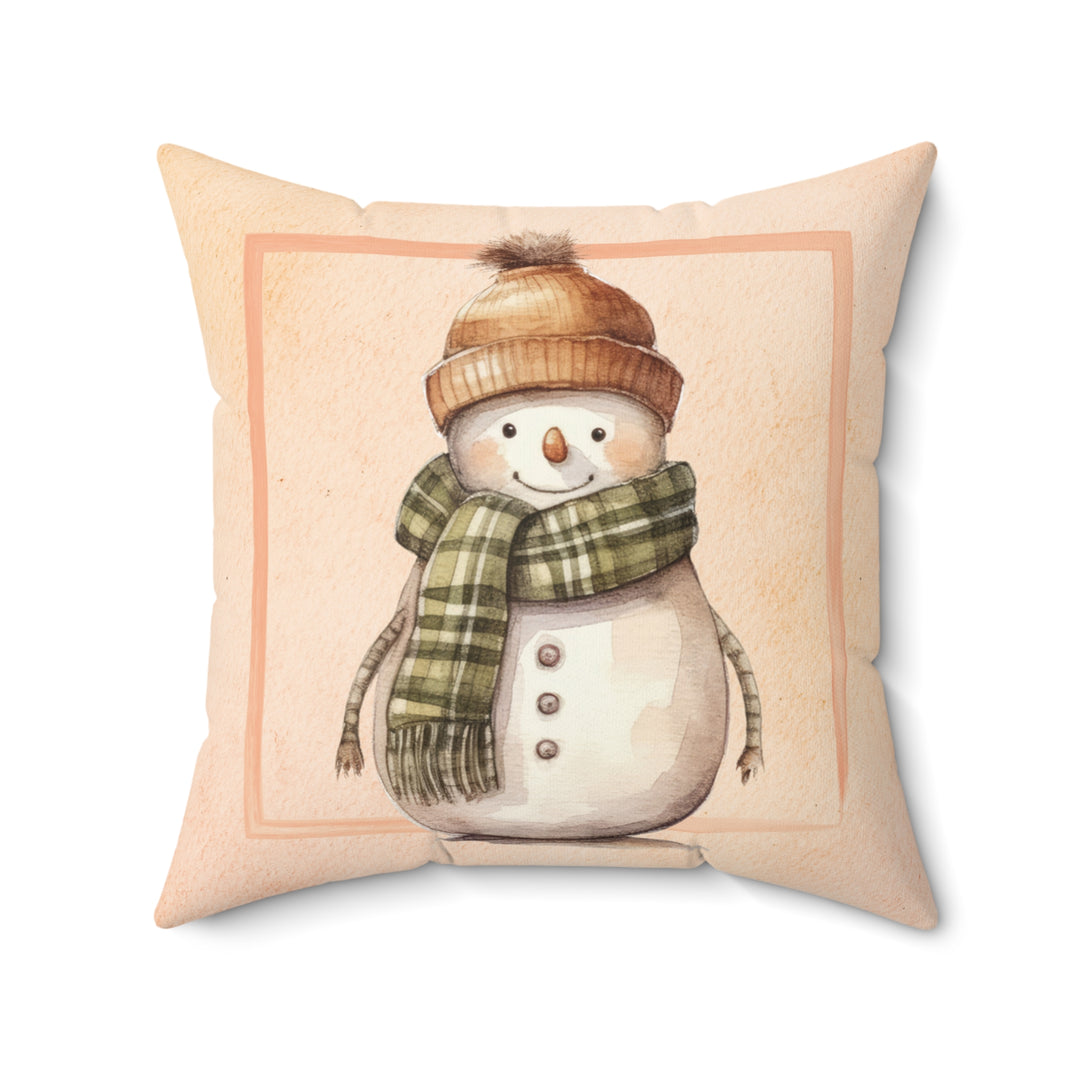 Framed Snowman Winter Decorative Throw Pillow