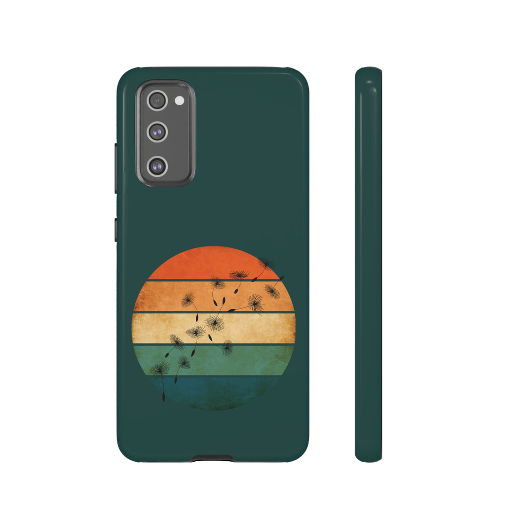 Dark Retro Sunset Dandelions Phone Case