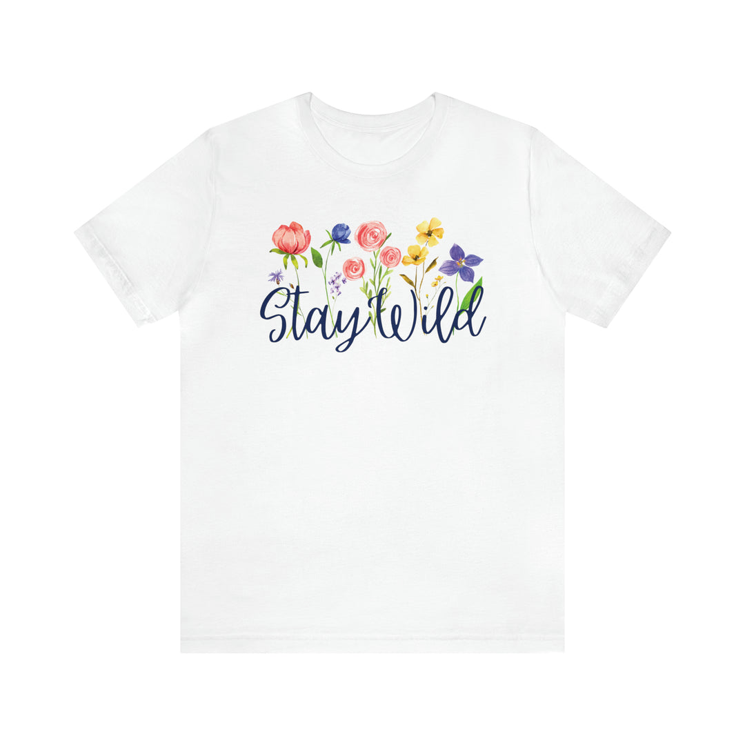 Stay Wild Watercolor Wildflowers Women's Graphic Tshirt
