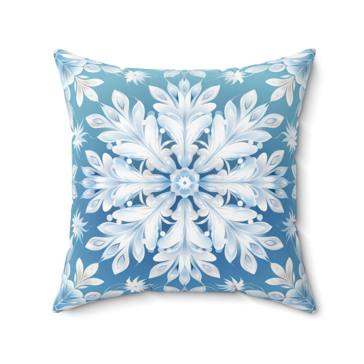 Snow Petals Decorative Winter Throw Pillow
