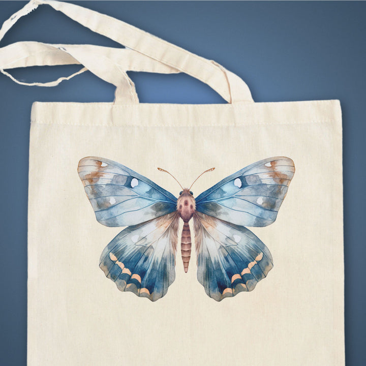 Big Bluesy Moth | Reusable Canvas Tote Bag