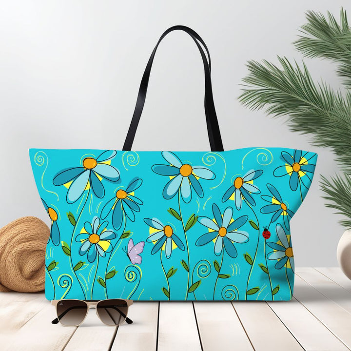 Cheerful Bright Blue Garden | Big Bag Everything Tote