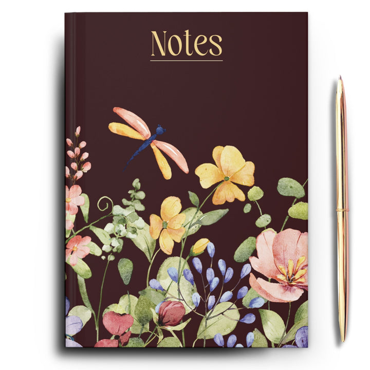 Dragonfly Wildflower Garden Notes Hardcover Journal