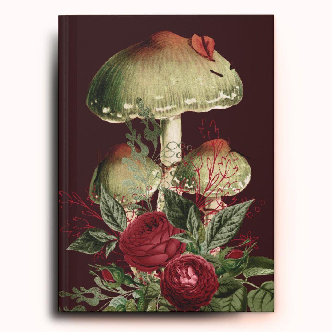 Earthy Romance Journal with Dramatic Mushroom Illustration