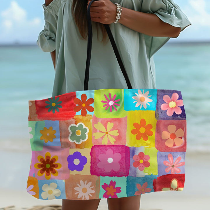 Happy Hippie Floral Tote Bag | Big Bag Everything Tote