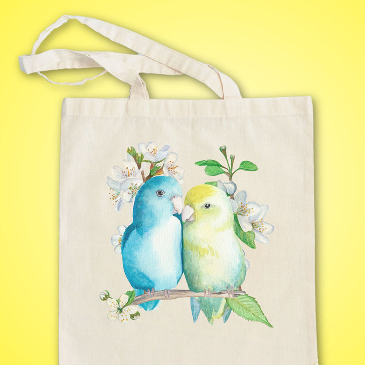 Love Birds | Reusable Canvas Tote Bag 100% Cotton