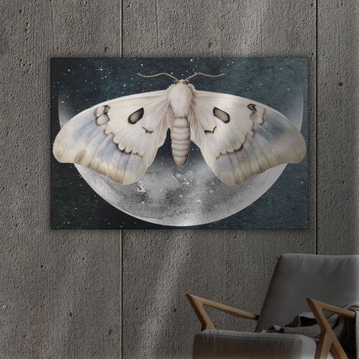 Luminous Moonlit Moth | Canvas Wall Art
