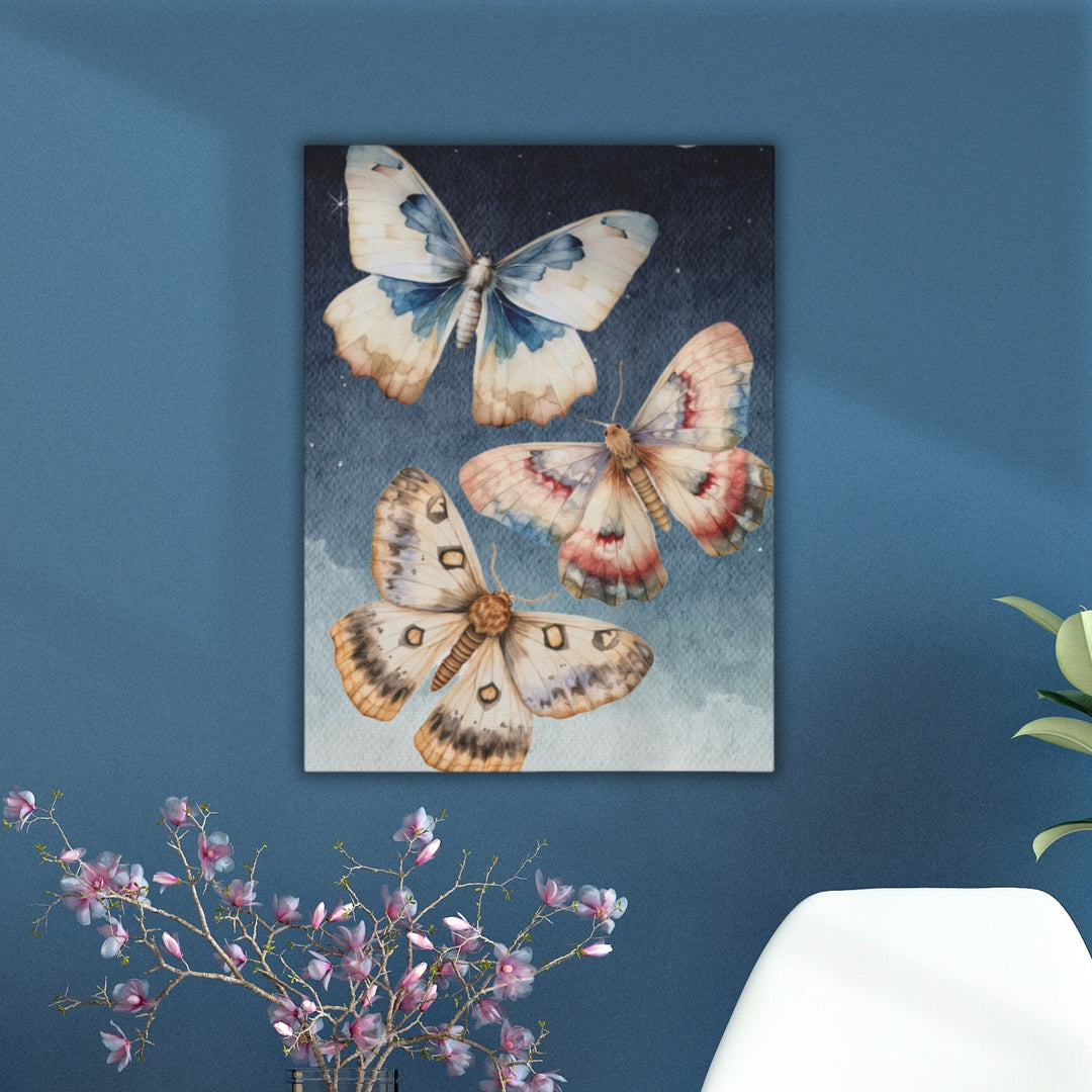 Midnight Moths Moon Dance | Canvas Wall Art