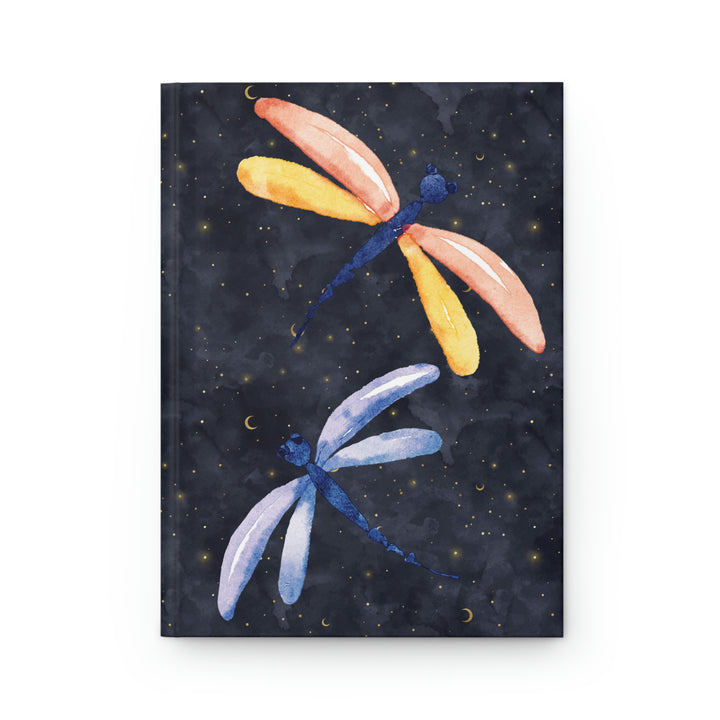 Dragonfly Duo in the Night Skies - Hardcover Journal Idylissa
