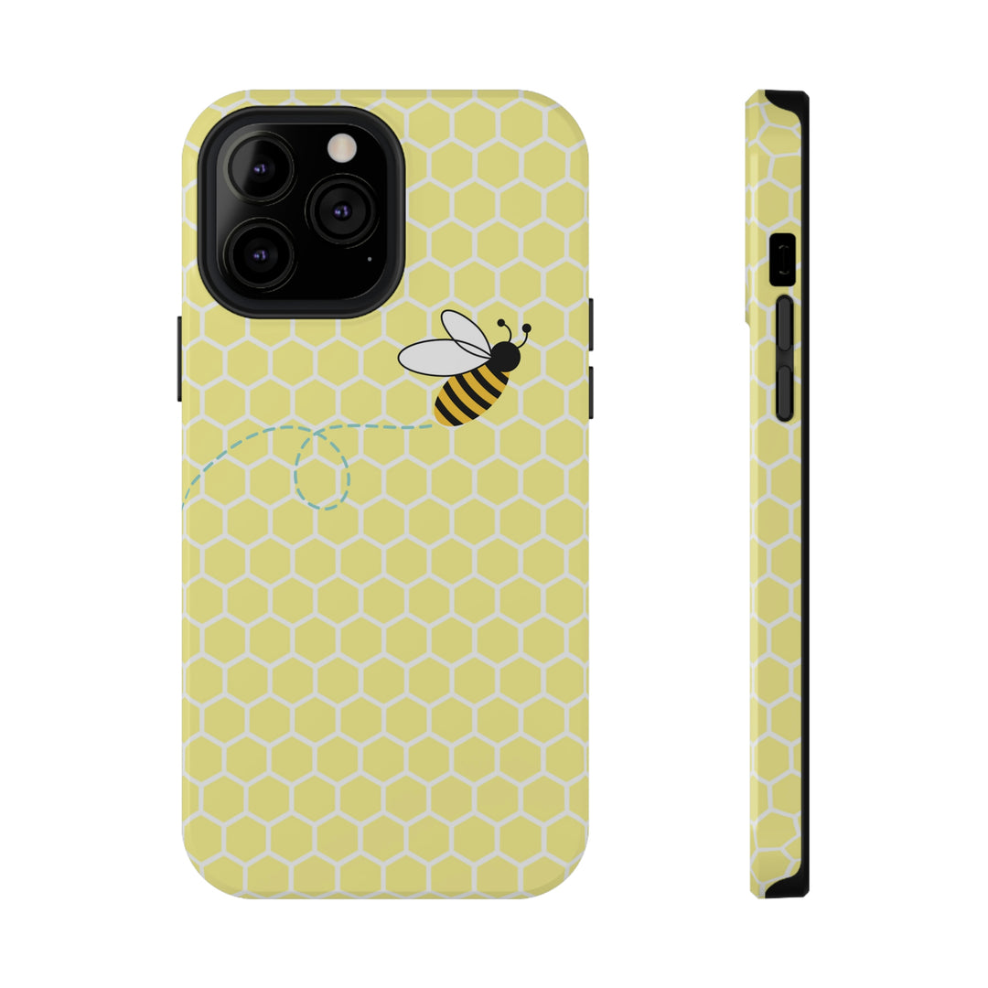 Buzzing Bee Yellow Honeycomb Phone Case Idylissa
