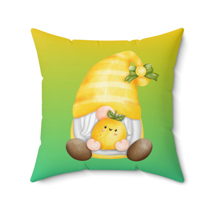 So So Sweet Lemon Gnome - Colorful Summer Throw Pillow Idylissa
