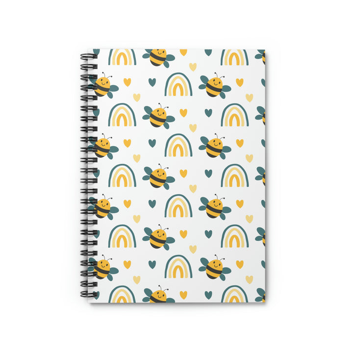 A Bright Day For Happy Bees - 8"x6" Spiral Notebook Idylissa