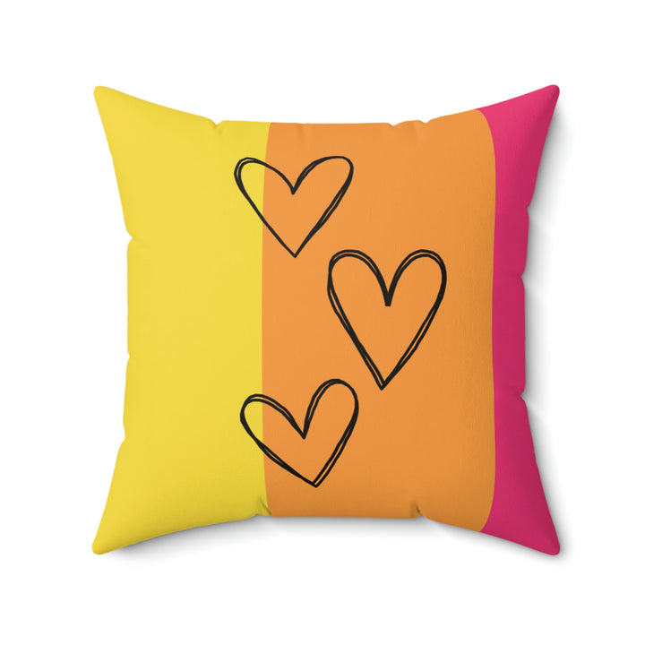 Rainbow Hearts - Reversible Pillow For Mood Swapping Options Idylissa