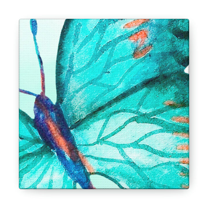 Bright Blue Butterfly Mini Canvas Artwork - 6 inch Color Pop Series Idylissa
