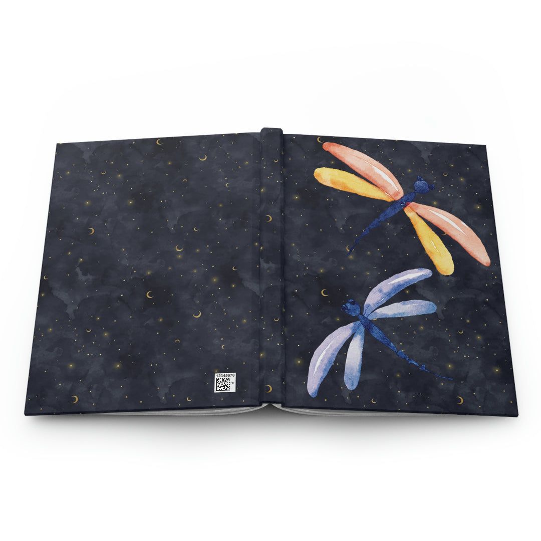 Dragonfly Duo in the Night Skies - Hardcover Journal Idylissa
