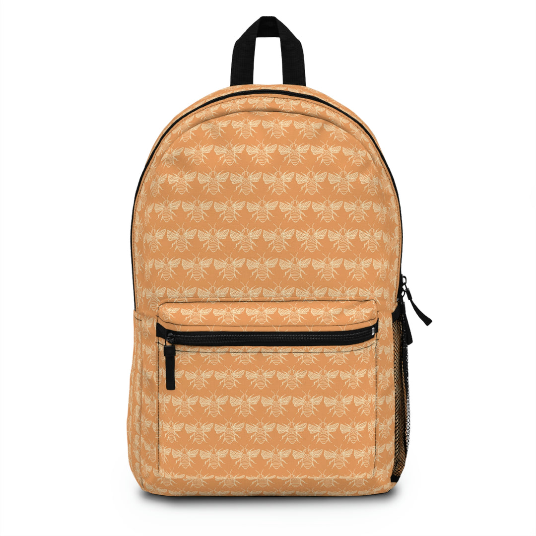 Fun Orange Bee Patterned Backpack Idylissa
