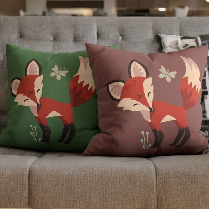 Bashful Forest Fox - Coordinating Reversible Pillow Idylissa