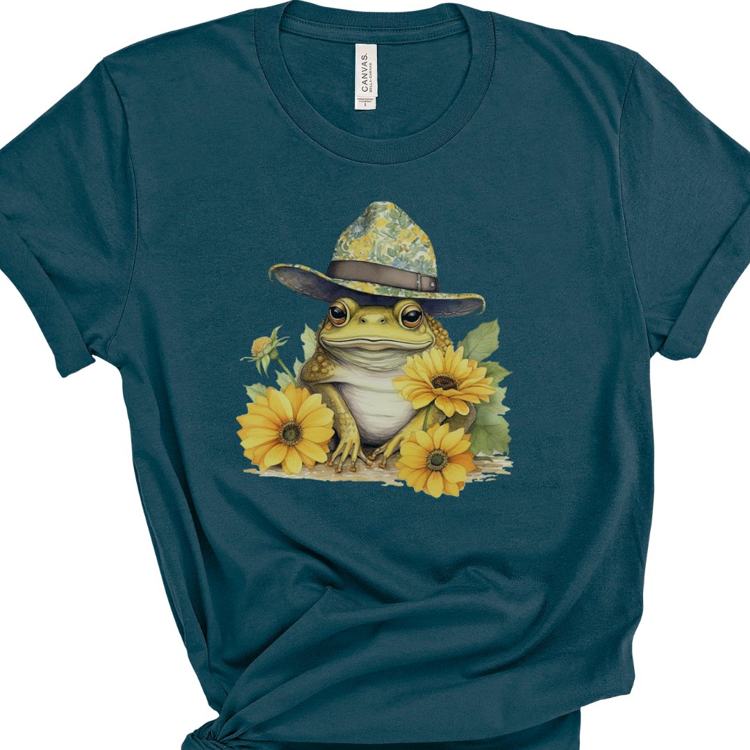 Frog Plopped in the Sunflowers Classic Tee - Choose Your Color