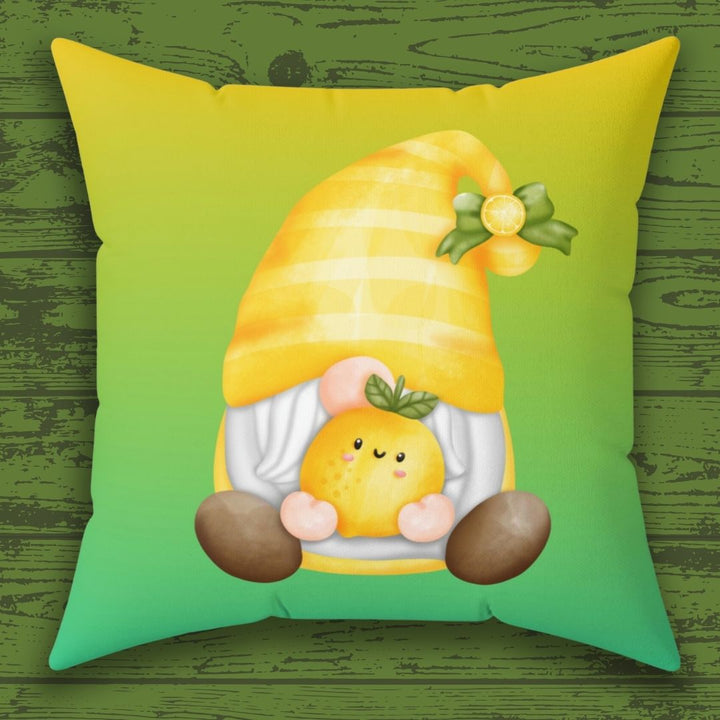So So Sweet Lemon Gnome - Colorful Summer Throw Pillow Idylissa