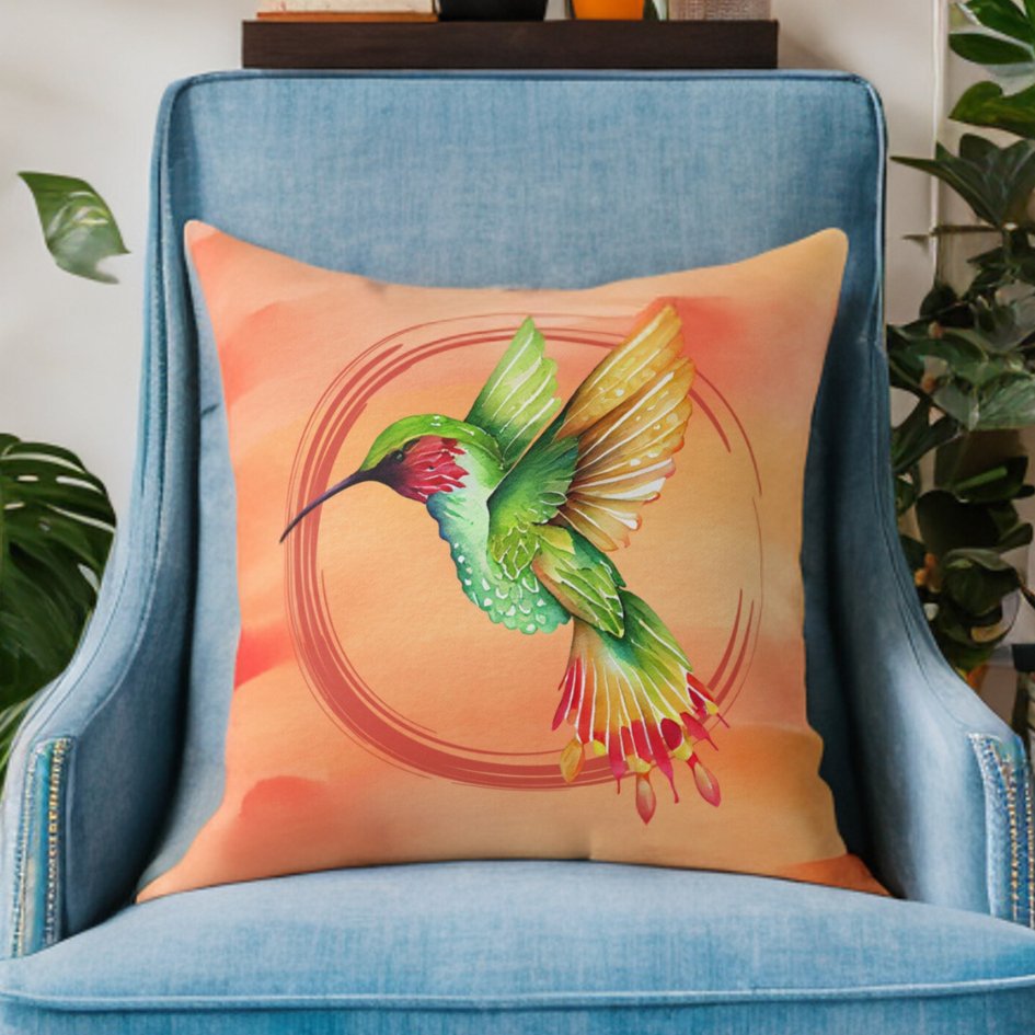 Wild Hummingbird of Passion Decorative Throw Pillow