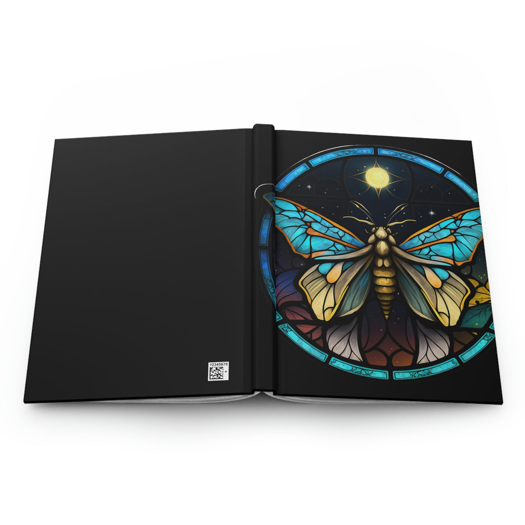 Bright Star Moth Stained Glass - Hardcover Journal Idylissa